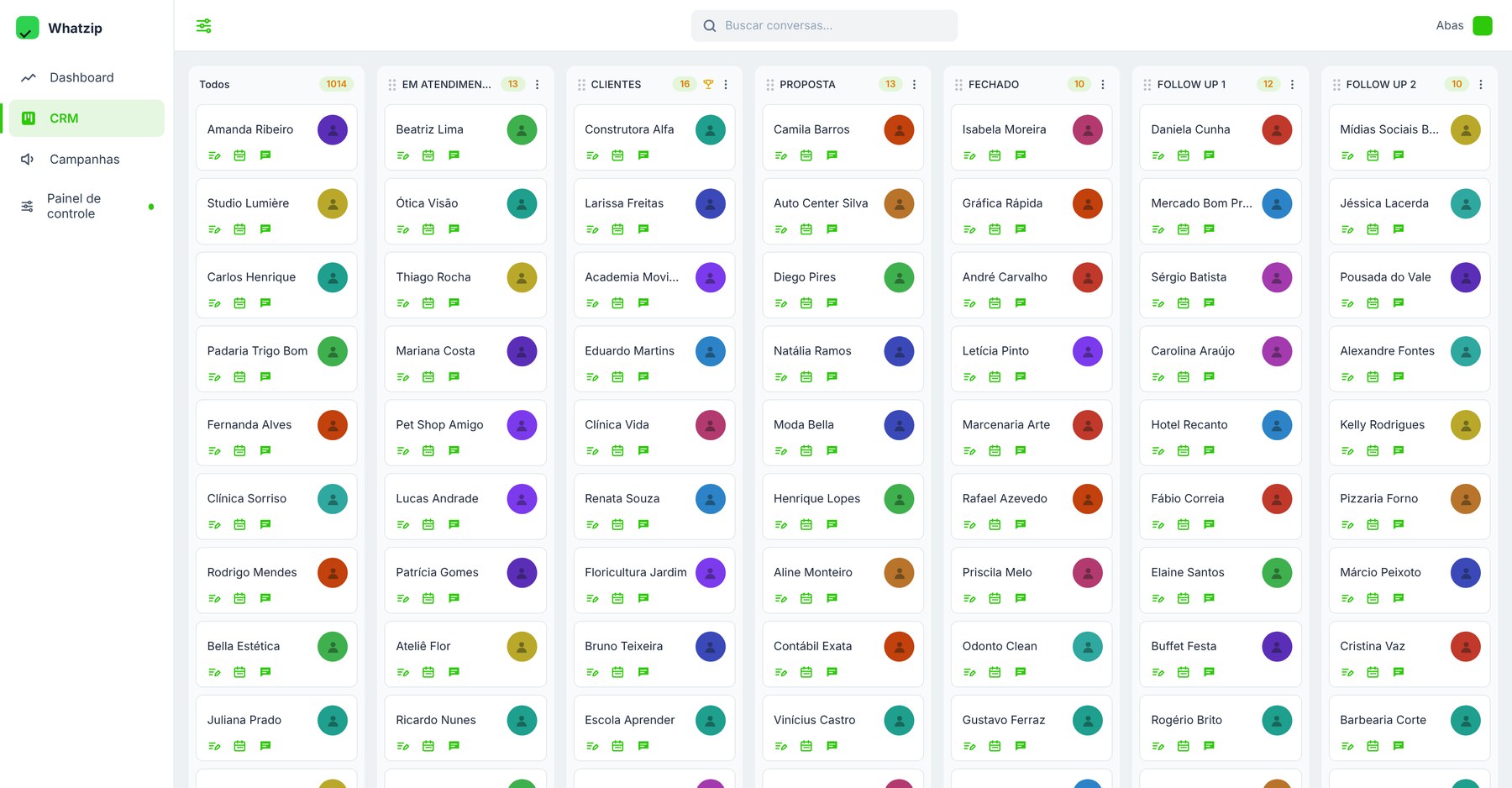 CRM Kanban do WhatZip